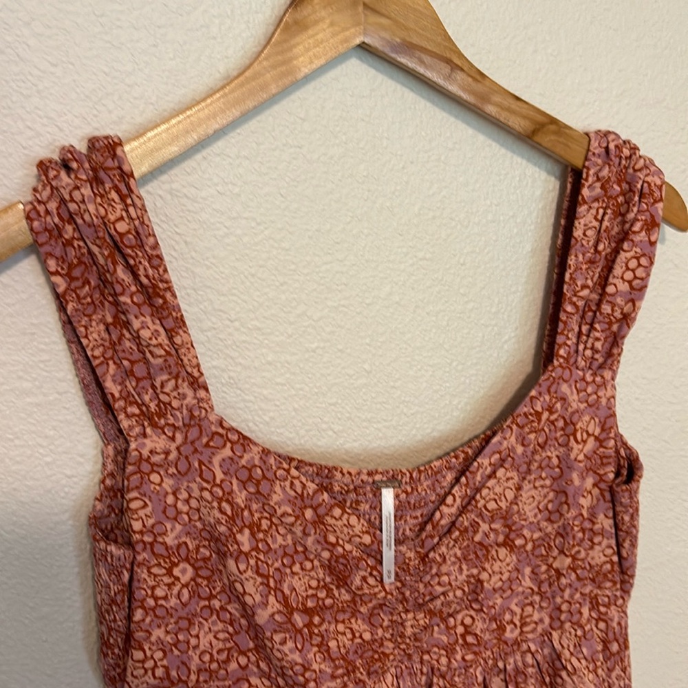 Free People blush print baby doll dress